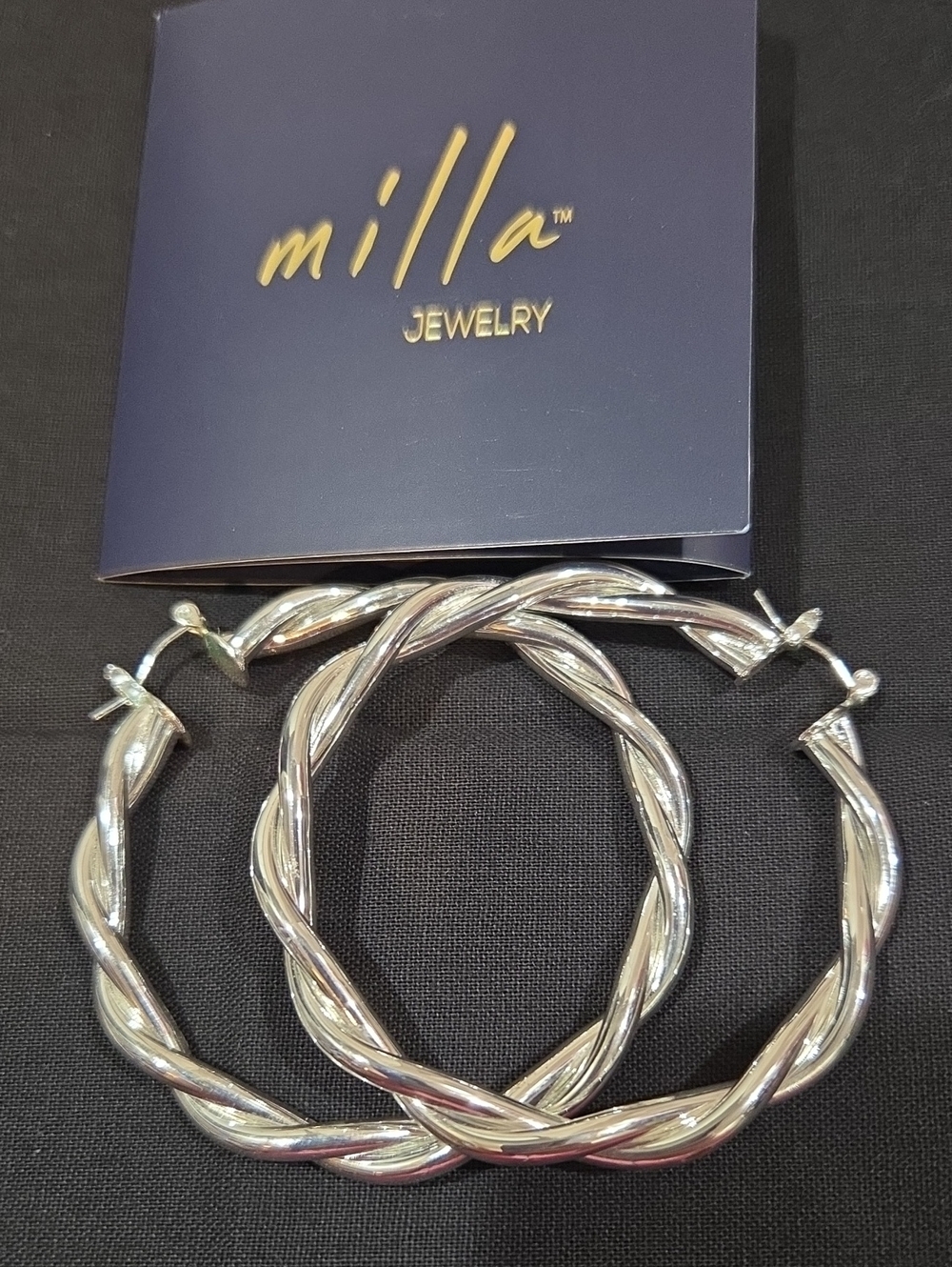 MILLA JEWELRY SILVER-TONE HOOP EARRINGS